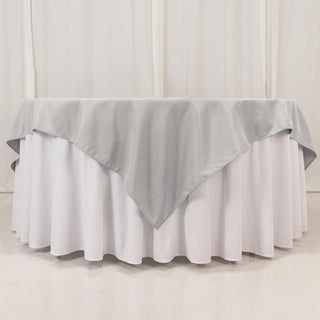 <strong>Silver Premium Polyester Square Table Overlay</strong> <strong>Silver Premium Polyester Square Table Overlay</strong>