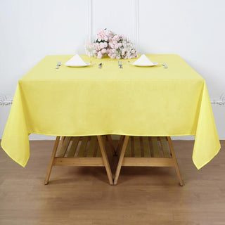 Brighten Up Your Event with the 70"x70" Yellow Square Polyester Tablecloth Brighten Up Your Event with the 70"x70" Yellow Square Polyester Tablecloth