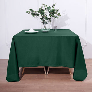 Elevate Your Event Decor with the Hunter Emerald Green Polyester Tablecloth