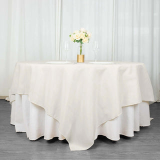Versatile and Durable Ivory Polyester Table Overlay Versatile and Durable Ivory Polyester Table Overlay