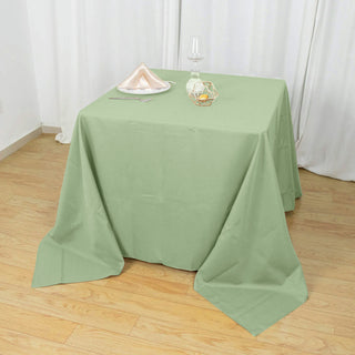 Elevate Your Event with the Sage Green 90x90 Square Polyester Tablecloth Elevate Your Event with the Sage Green 90x90 Square Polyester Tablecloth
