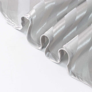 Unveil the Beauty of the Silver Satin Stripe Tablecloth Unveil the Beauty of the Silver Satin Stripe Tablecloth