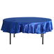 90 inch Royal Blue Satin Round Tablecloth