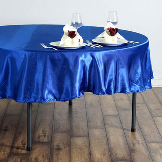 Elevate Your Event Decor with the Royal Blue Satin Tablecloth