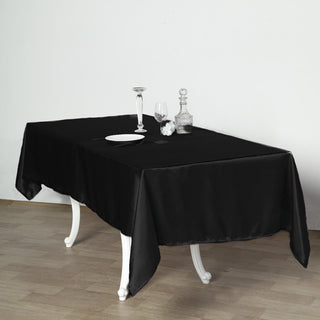 Enhance Your Table Decor with the Smooth Satin Black Tablecloth Enhance Your Table Decor with the Smooth Satin Black Tablecloth