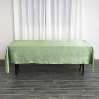 Elevate Your Event with the Sage Green Satin Tablecloth