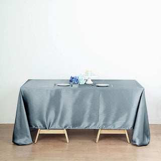 Elevate Your Event with the Dusty Blue Satin Tablecloth Elevate Your Event with the Dusty Blue Satin Tablecloth