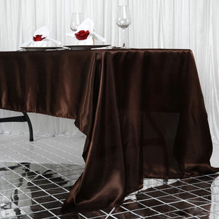 Elegant and Versatile Chocolate Satin Tablecloth