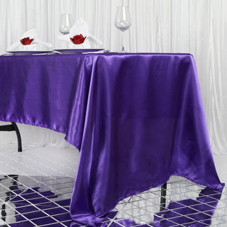 Create a Lavish Setting with the Purple Satin Tablecloth Create a Lavish Setting with the Purple Satin Tablecloth