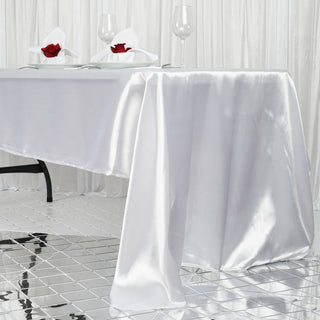 Unleash Your Creativity with the White Satin Rectangular Tablecloth Unleash Your Creativity with the White Satin Rectangular Tablecloth