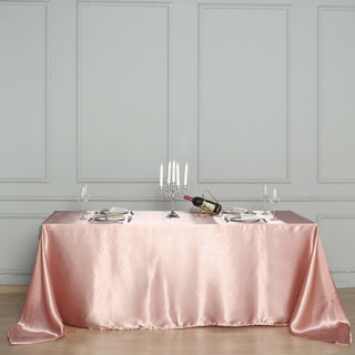 Create Unforgettable Moments with the Dusty Rose Smooth Satin Rectangular Tablecloth Create Unforgettable Moments with the Dusty Rose Smooth Satin Rectangular Tablecloth