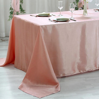 Elevate Your Event Decor with the Dusty Rose Smooth Satin Rectangular Tablecloth Elevate Your Event Decor with the Dusty Rose Smooth Satin Rectangular Tablecloth