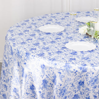 Create Unforgettable Moments with the White Blue Chinoiserie Floral Print Tablecloth