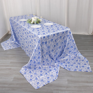 Captivating White Blue Chinoiserie Floral Print