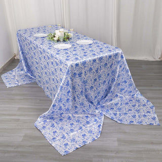 Captivating White Blue French Toile Floral Print Captivating White Blue French Toile Floral Print