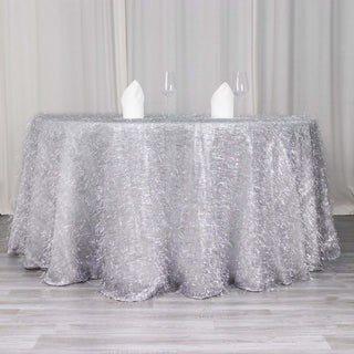 Create Unforgettable Moments with the Metallic Fringe Polyester Tablecloth Create Unforgettable Moments with the Metallic Fringe Polyester Tablecloth