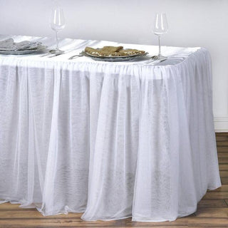 Create Unforgettable Memories with the 8ft Rectangular White 3 Layer Skirted Tablecloth