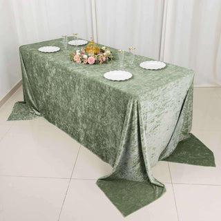 Turn Your Table into a Work of Art with the Sage Green Premium Crushed Velvet Tablecloth Turn Your Table into a Work of Art with the Sage Green Premium Crushed Velvet Tablecloth