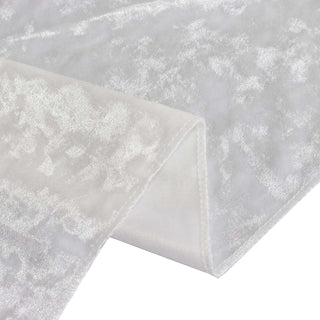 Effortless Style with Seamless White Crushed Velvet Tablecloth Effortless Style with Seamless White Crushed Velvet Tablecloth