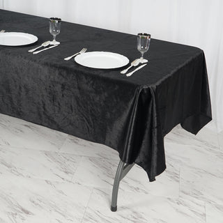 Reusable Black Velvet Tablecloth for Unforgettable Events