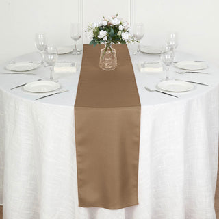Elevate Your Event Decor with the Taupe Polyester Table Runner