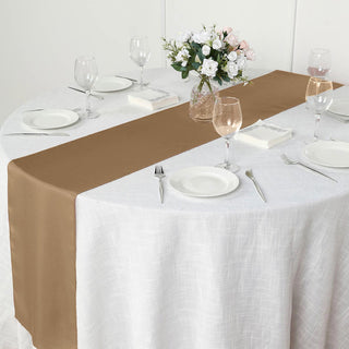 Create an Ethereal Atmosphere with the Taupe Polyester Table Runner