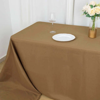 Create a Stylish and Memorable Event with the Taupe Polyester Tablecloth Create a Stylish and Memorable Event with the Taupe Polyester Tablecloth