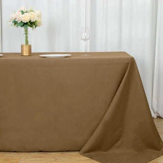 Experience Elegance and Durability with the Taupe Polyester Tablecloth Experience Elegance and Durability with the Taupe Polyester Tablecloth
