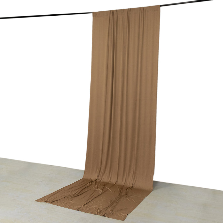 Taupe 4-Way Stretch Spandex Photography Backdrop Curtain with Rod Pockets, Drapery Panel