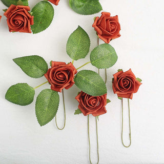Add a Touch of Elegance with 24 Terracotta (Rust) Artificial Foam Roses Add a Touch of Elegance with 24 Terracotta (Rust) Artificial Foam Roses