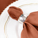 5 Pack Terracotta (Rust) Seamless Cloth Dinner Napkins, Wrinkle Resistant Linen