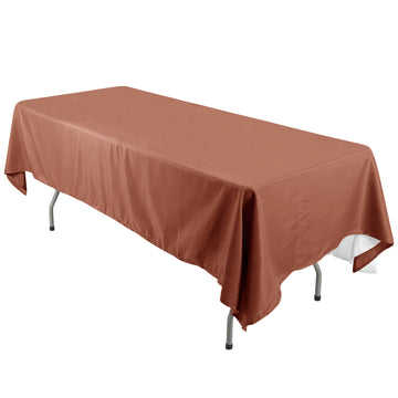 60"x126" Terracotta (Rust) Seamless Polyester Rectangular Tablecloth