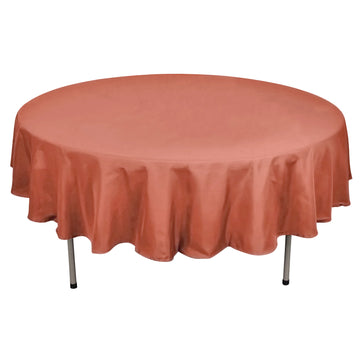 90" Terracotta (Rust) Seamless Polyester Round Tablecloth