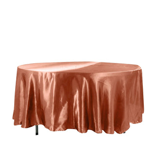 Terracotta (Rust) Satin Tablecloth for Elegant Event Decor Terracotta (Rust) Satin Tablecloth for Elegant Event Decor
