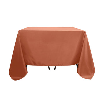 90" Terracotta (Rust) Seamless Square Polyester Tablecloth