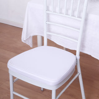 2" Thick White Chiavari Chair Pad: Add Comfort and Style to Your Event
