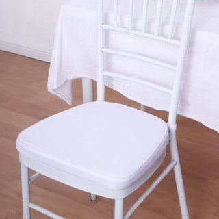 1.5" Thick White Chiavari Chair Pad: Add Comfort and Style to Your Event 1.5" Thick White Chiavari Chair Pad: Add Comfort and Style to Your Event