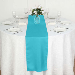 Turquoise Polyester Table Runner - Add Elegance to Your Event Turquoise Polyester Table Runner - Add Elegance to Your Event