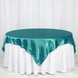 72inch x 72inch Turquoise Seamless Satin Square Tablecloth Overlay