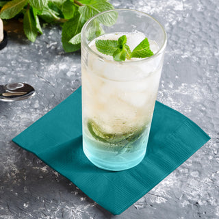 Turquoise 2-Ply Disposable Cocktail Napkins