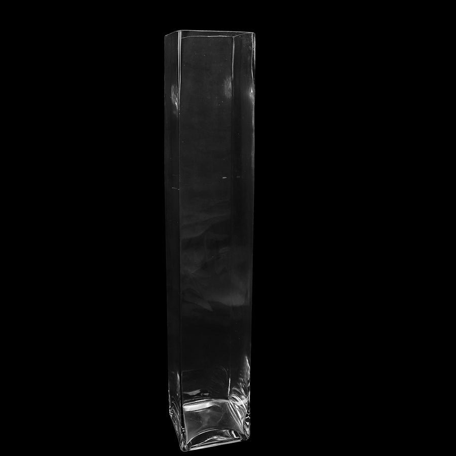 6 Pack | 24inch Heavy Duty Square Glass Cylinder Vases, Clear Glass Flower Vase