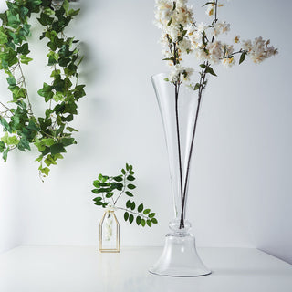 Elegant Clear Glass Trumpet Vases for Stunning Table Centerpieces