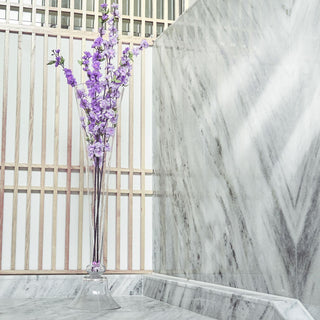 Elegant and Versatile 40" Tall Clear Glass Trumpet Floor Vase Elegant and Versatile 40" Tall Clear Glass Trumpet Floor Vase