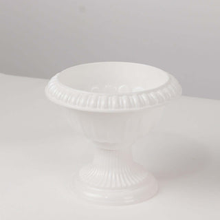 Versatile and Functional White Floral Pedestal Vases Versatile and Functional White Floral Pedestal Vases