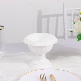 Timeless Elegance with White Roman Style Plastic Flower Pot Vases Timeless Elegance with White Roman Style Plastic Flower Pot Vases