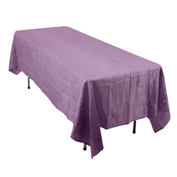 60"x102" Violet Amethyst Accordion Crinkle Taffeta Seamless Rectangle Tablecloth
