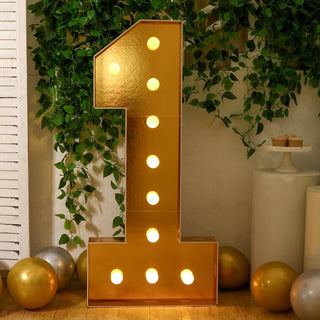 4ft Gold LED Marquee Number 1 4ft Gold LED Marquee Number 1