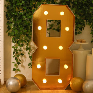 4ft Gold LED Marquee Number 8 4ft Gold LED Marquee Number 8