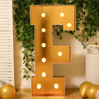 4ft Gold Marquee Letter F Light Up Sign 4ft Gold Marquee Letter F Light Up Sign