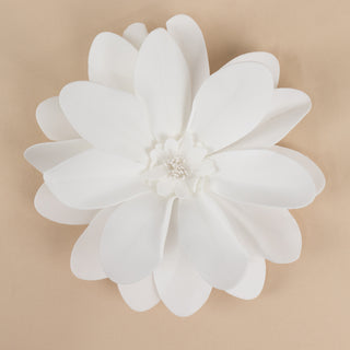12" White Foam Dahlia Flower Heads - Realistic and Versatile